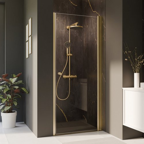 Breuer Drehtür Elana 2.0 Glas satiniert goldfarben Anschlag links für Nische Höhe: 200 cm, Breite: 6 cm, Tiefe: 30 cm - Bild 1