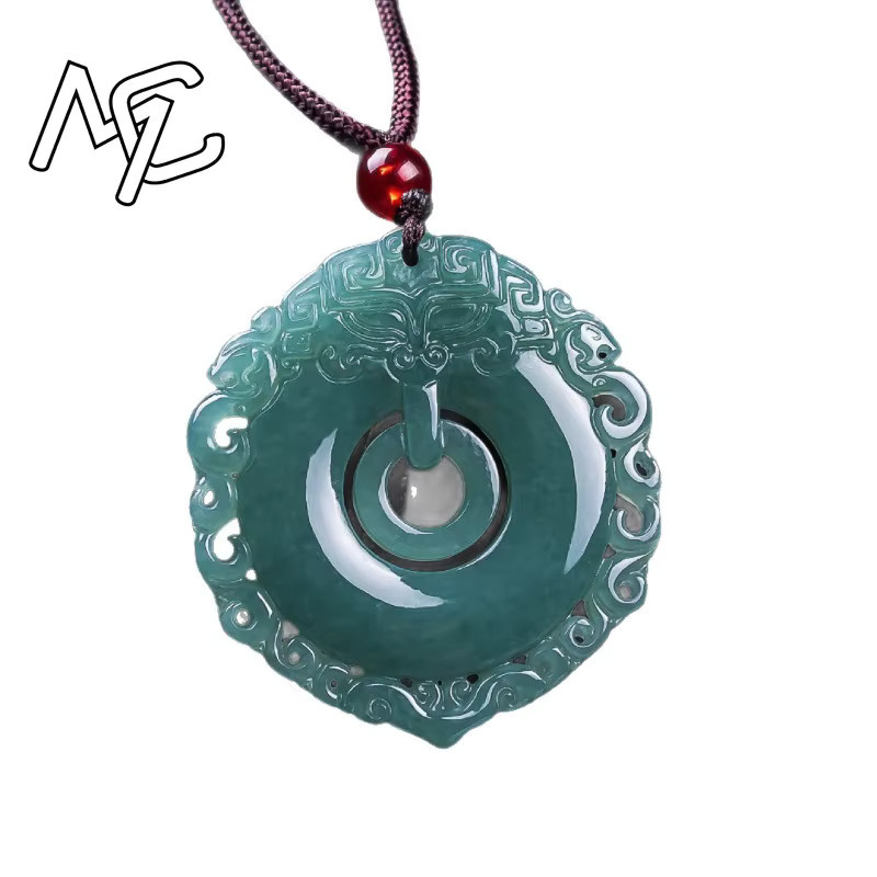 Anhänger Jadeit, Smaragd, Blaues Wasser, Unisex - Bild 3