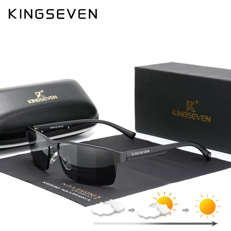 KINGSEVEN Sonnenbrille, quadratisch, polarisiert, Unisex, schwarz - Bild 2