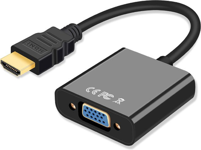 ZOUGOUGO HDMI auf VGA Adapter Digital zu Analog Konverter in Schwarz für PC, Laptop, Tablet und HDTV - Bild 1