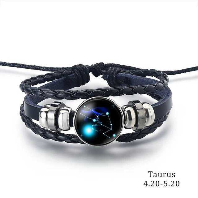 Liujun Charm-Armband, Leder, Edelstahl, Schwarz, Unisex - Bild 1