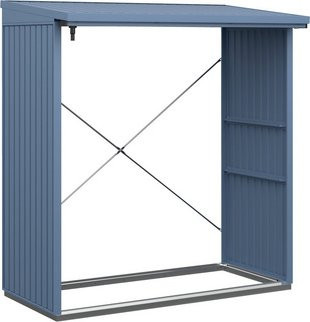 Ecostar Kaminholzregal Trend-V aus Metall in Taubenblau, B/H/T: 181,4 x 198 x 102,5 cm - Bild 2