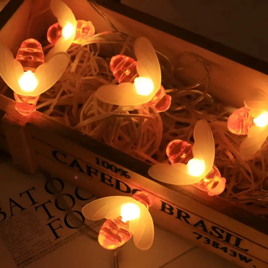 Peach Forest LED Bienen Lichterkette Batteriebetrieben für Schlafzimmer und Garten Dekoration mit 40 LEDs - Bild 4