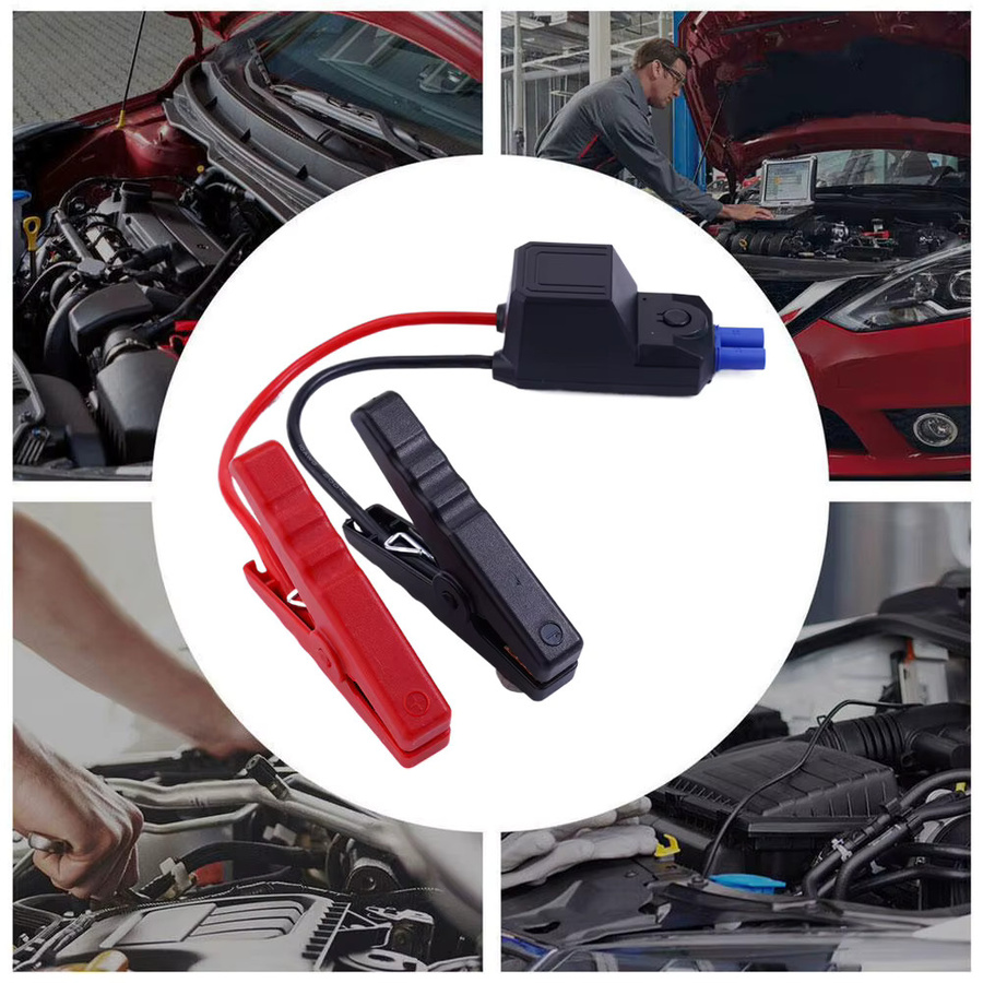 12V Starthilfekabel mit Krokodilklemmen, EC5-Stecker und USB-C Anschluss in Rot für Auto- und LKW-Zubehör - Bild 4