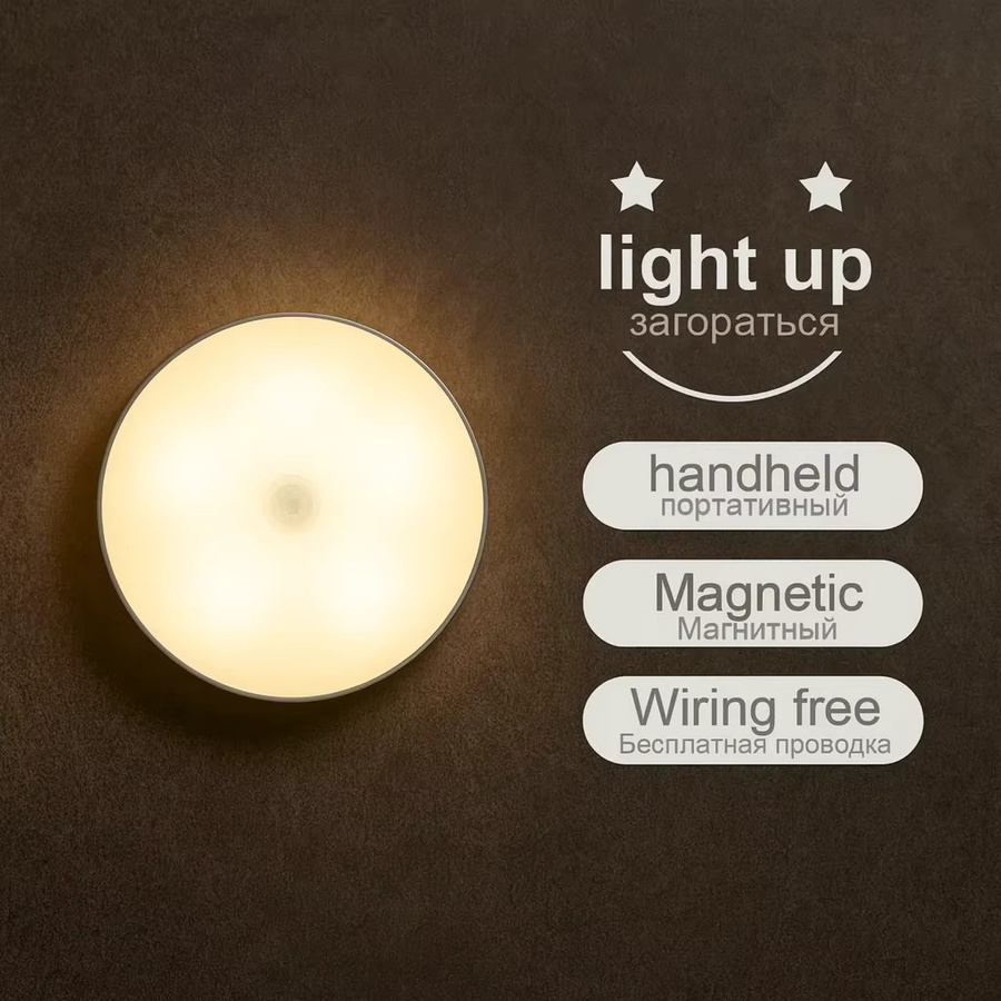 RTONTR LED-Nachtlicht mit intelligenter Körpersensorik, digitalem Sensorkopf und magnetischer Befestigung, kabellose augenschonende Nachtlampe - Bild 5