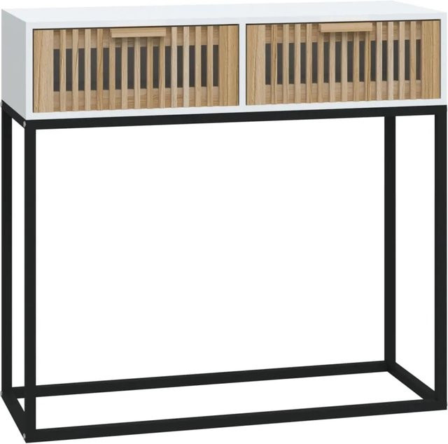 vidaXL Konsolentisch in Weiß, skandinavisches Design aus Holzwerkstoff und Eisen, B/T/H: 80 x 30 x 75 cm - Bild 1