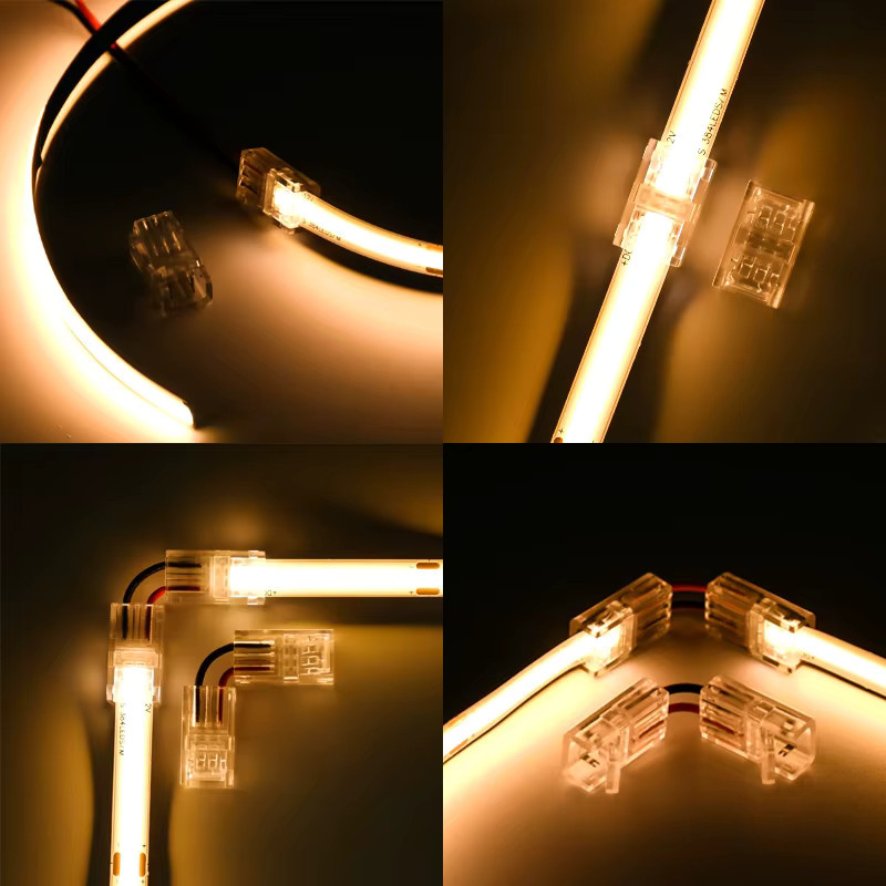 5 Stück COB LED Streifen Stecker Verlängerung 2-Pin Terminal Anschluss für 2835 5050 SMD LED Bandlichter in 8mm und 10mm Breite - Bild 2