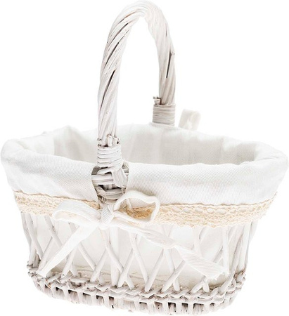 idee. Creativmarkt Ovales Körbchen Weiß für Hochzeiten, Breite: 19 cm