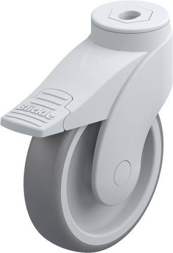 Blickle LWG-TPA 126G-FI Lenkrolle mit Feststeller in Grau und Silber, Rad-Durchmesser: 125 mm, Tragfähigkeit: 110 kg - Bild 1