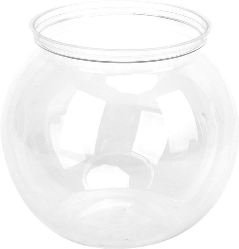 TOMTOP JMS Mini-Aquarium aus schlagfestem Kunststoff in Transparent, rund und minimalistisch für Schreibtisch oder Bücherregal - Bild 1
