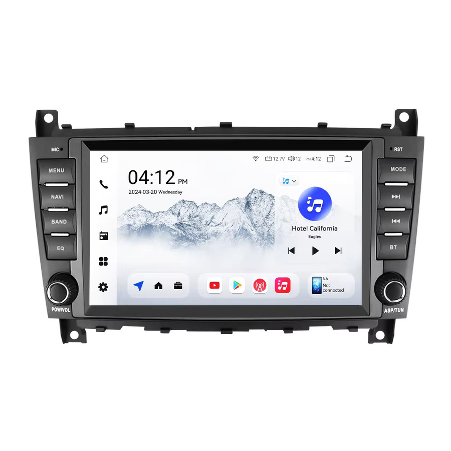Hizpo 8-Zoll Android All-in-One Autoradio für Mercedes Benz C-Klasse W203 CLC W203 CLK W209 Multimedia Stereo mit Carplay in Schwarz - Bild 6