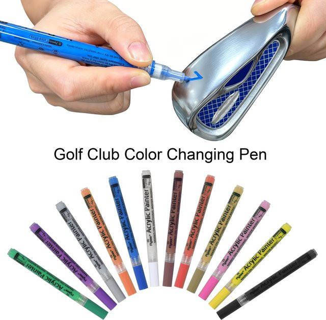 Golf Club Acryl-Marker Set mit Farbwechselfunktion, 0,7 mm feine Spitze, wasserfest und sonnenfest, mehrfarbiges Set inklusive Schwarz - Bild 1