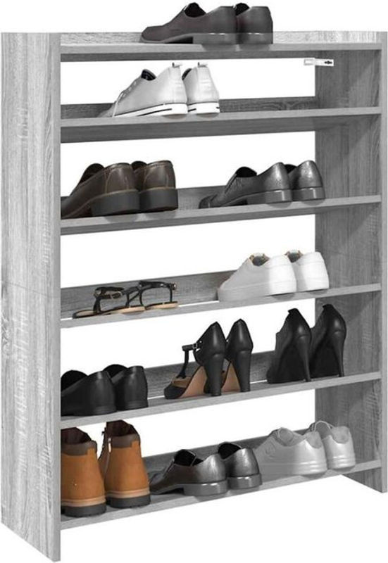 Schuhregal Vidaxl aus Holzwerkstoff in Grau, B/T/H: 80 x 25 x 100 cm - Bild 1