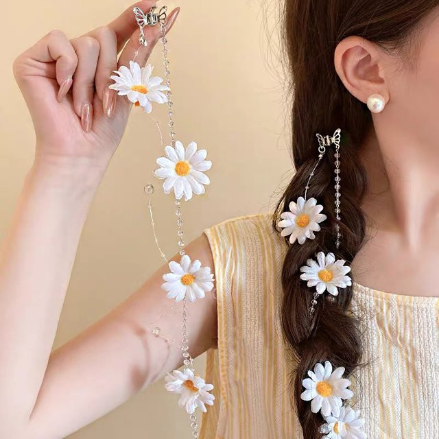 AWAYTR Bohemia Little Daisy Flower Haarklammer, Damen - Bild 1