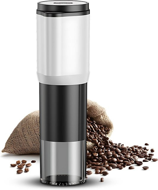 Neoglint 2-in-1 Kaffeemühle elektrisch und manuell in Weiß mit 5 Mahlstufen, Timer und Automatik-Stopp - Bild 1