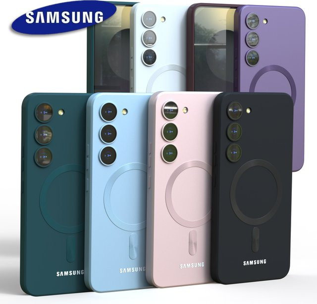 Magnetische Silikon Hülle für Samsung Galaxy S25 S24 S23 S22 S21 und A-Serie in Schwarz mit MagSafe Kompatibilität - Bild 1