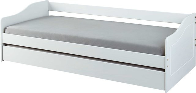 Inter Link Kinderbett Leonie mit Ausziehbett und Schubladen aus Kiefer Massivholz, Weiss, B/T/H: 90 x 200 cm - Bild 1