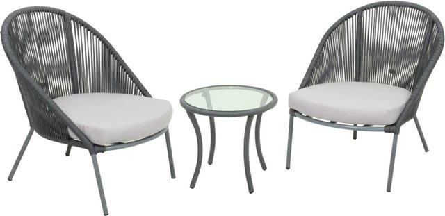 Moderne Sitzgruppe Piräus von Garden Pleasure aus Kunststoff und Polyester, B/T/H: 79 x 85 x 3 cm - Bild 1