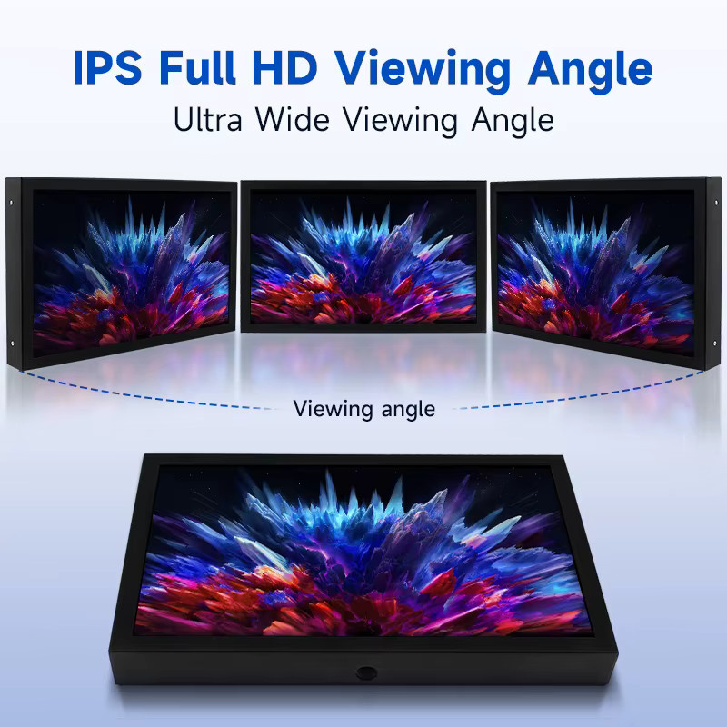 Caturda 7 Zoll IPS Tragbares Display in Schwarz mit 1024x600 Auflösung, HDMI und USB-C Anschluss für PC, Laptop und Kamera - Bild 2