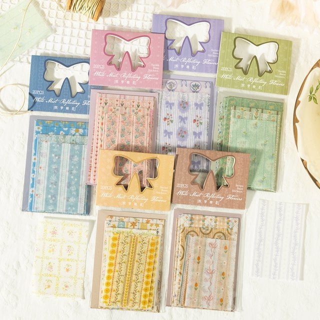 JIANQI Dekorative Aufkleber mit Floralem Thema für Scrapbooking und Junk Journal, 20 Stück pro Paket, Mehrfarbig - Bild 1