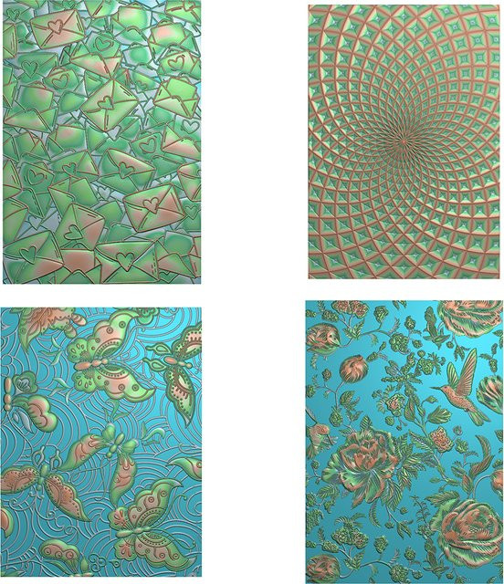3D Prägeordner mit Schmetterling, Kolibri und geometrischem Spiraldesign für DIY Grußkarten und Umschläge, Mehrfarbig - Bild 1