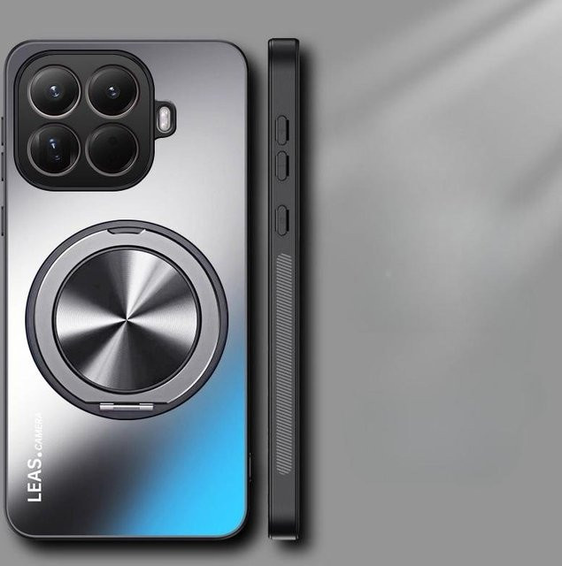 AG Mattes Case für Xiaomi 15T Pro mit magnetischem Ringständer und Kamera-Schutzhülle in Grau - Bild 1
