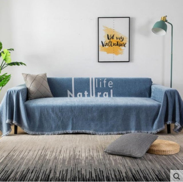 Universeller Sofa-Vollbezug im nordischen Stil aus Flanell-Fleece, B/B: 180 x 130 cm - Bild 1