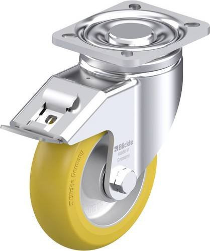 Blickle Stahlblech-Lenkrolle LH-ALTH 125K-1-FI-CO in Silber mit 125 mm Rad-Durchmesser und 550 kg Tragfähigkeit - Bild 1