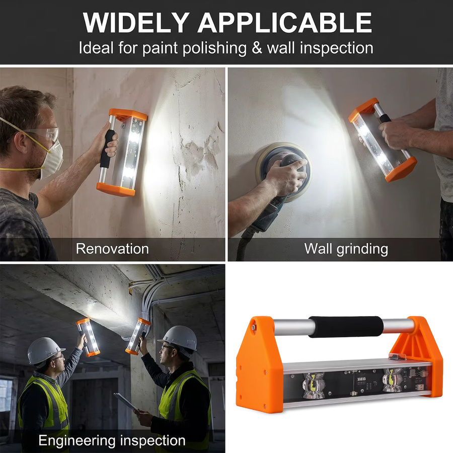 Podofo Arbeitsleuchte Orange 2200 Lumen mit 155 Grad Ultraweitwinkel Doppelwandige LED-Inspektionslampe für Lacke und Trockenbau - Bild 3