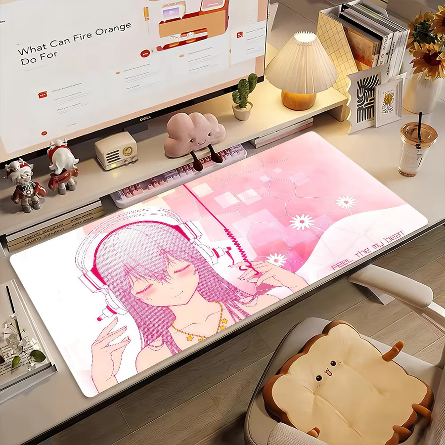 Anime Super S-Sonico Mädchen Mauspad in Pink mit rutschfestem Gummirand für Gaming und Laptop - Bild 3