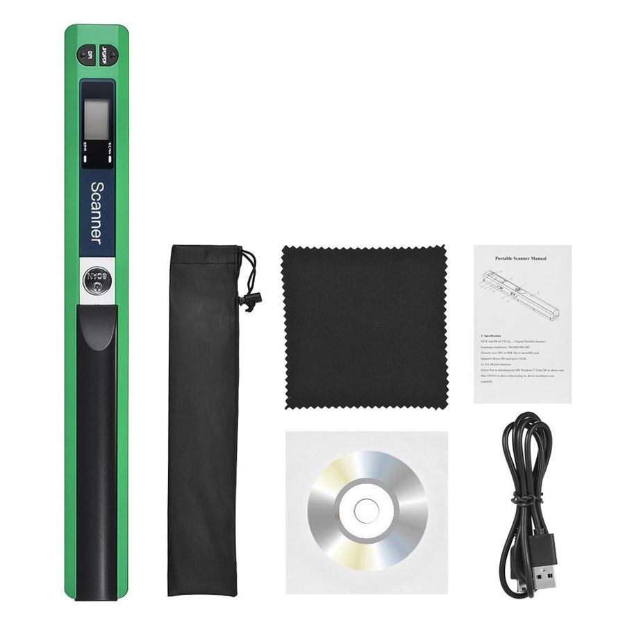 Tragbarer kabelloser Handscanner im A4-Format mit 900 DPI, LCD-Display und Unterstützung für JPG und PDF in Silber - Bild 2