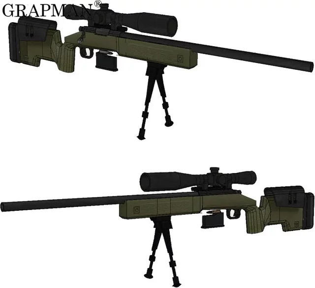 GRAPMAN Pistole M40a3 Scharfschützengewehr, 3D-Papiermodell - Bild 1