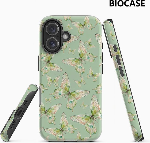 Potdemiel Mint Flutter Magnetische Handyhülle für iPhone 17 16 15 14 13 Pro Max Plus in Grün - Bild 1