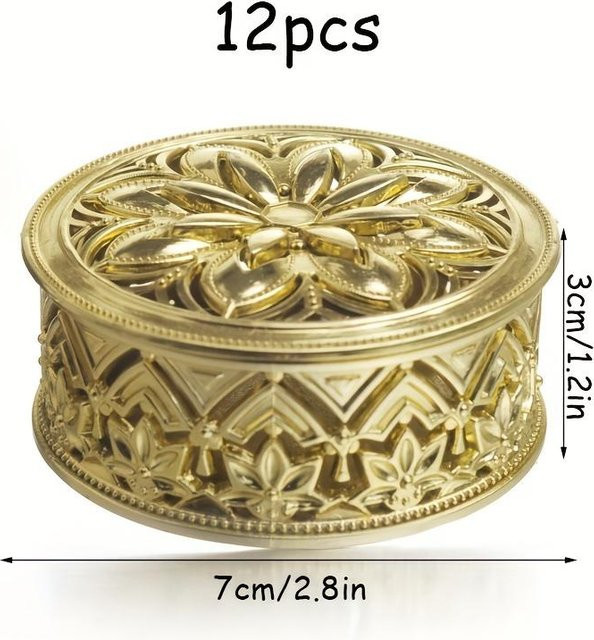 12 Stück SZ-Damai Süßigkeitenboxen aus Kunststoff, goldbeschichtete nachfüllbare Aroma-Boxen für Geburtstagsparty und Hochzeit - Bild 1