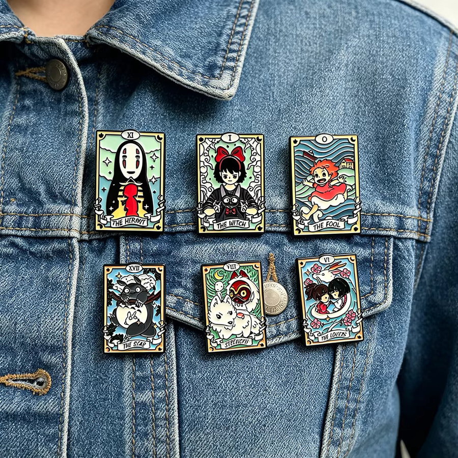 Bandai Broschen, Anime-Film-Emaille-Pins, Katzen, 6 Stück - Bild 5