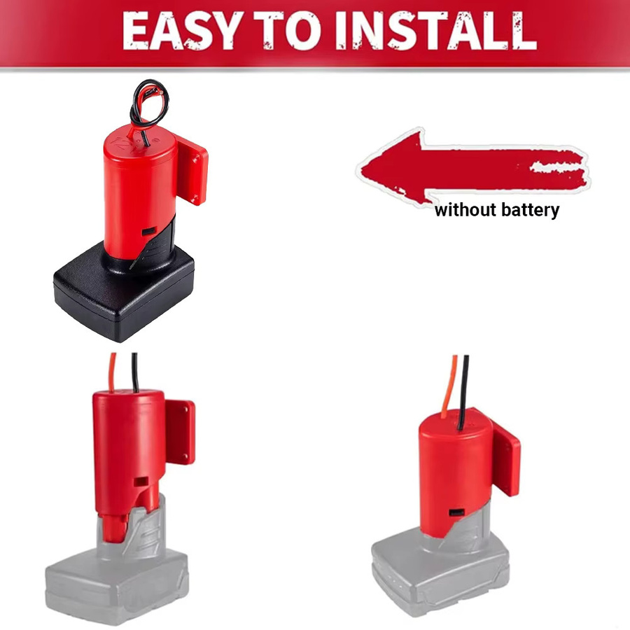 12-V-Adapter für Power Wheel, kompatibel mit Makita, Bosch und Milwaukee M12 Akkus, Stromumwandlungsset in Rot - Bild 2