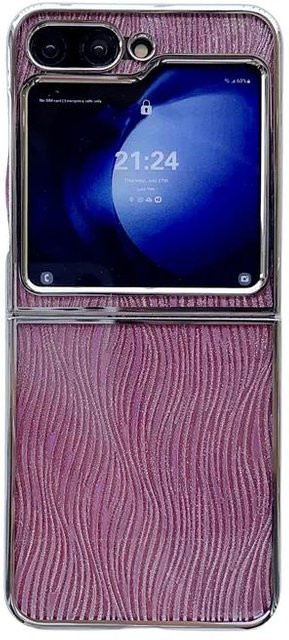 Luxus Glitzer Handyhülle für Samsung Galaxy Z Flip 6 5 4 3 in Purple, Stoßfestes PC Backcover mit Kartenfunktion - Bild 1