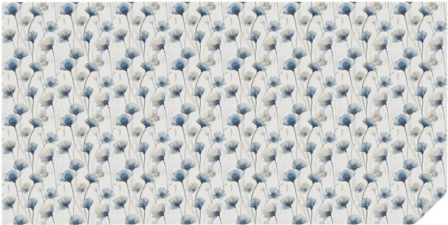 Tulup Fensterfolie mit blauem Blumenmuster als Sichtschutz in Weiß, B: 200 cm, H: 100 cm - Bild 1