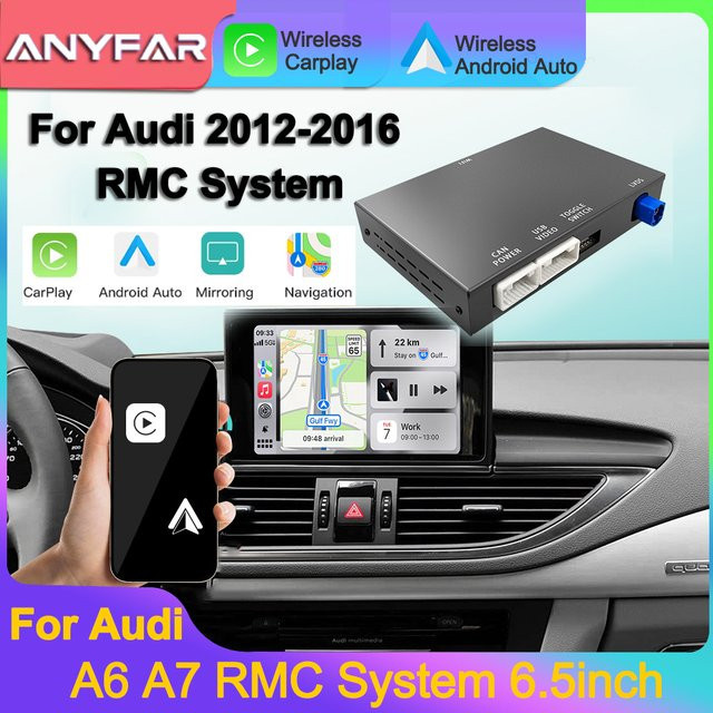 EzoneTronics Drahtlose CarPlay und Android Auto Schnittstelle für Audi A6 A7 2012–2018 mit Mirror Link und AirPlay in Schwarz - Bild 1