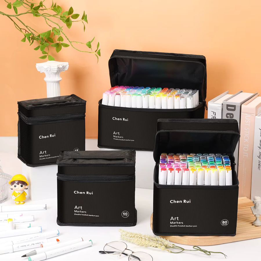CHENRUI Permanente Kunstmarkierungsstifte mit Dual Tip Brush und Chisel, nachfüllbar, Multicolour, 80 Farben - Bild 3