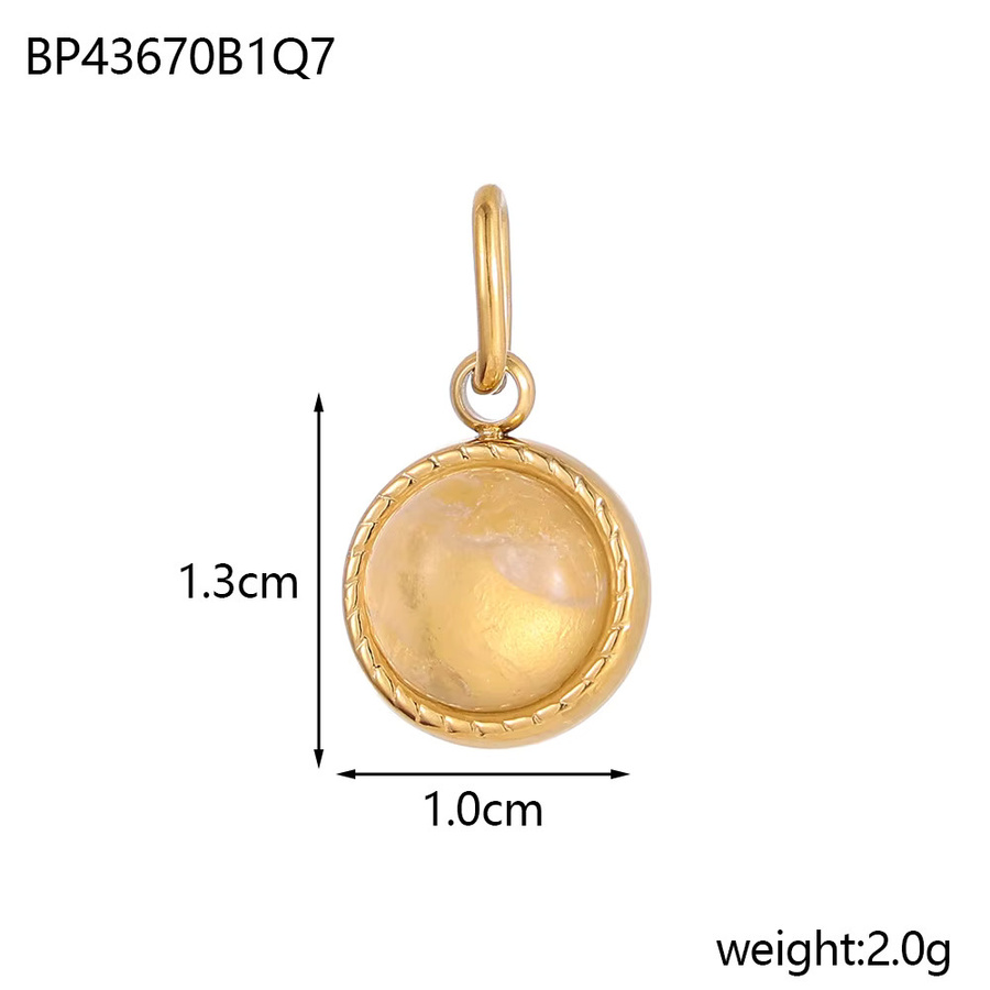CARLIDANA Charms-Set, vergoldetes Edelstahl, bunter Naturstein, Anhänger, Ohrring, Armband - Bild 2