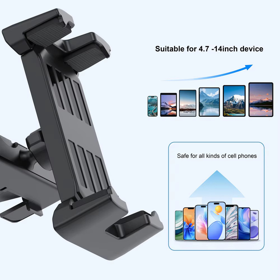 Homhu Universal Auto Halterung für CD-Player Slot, Tablet und Smartphone Ständer in Schwarz, passend für iPad Pro, Air und Xiaomi Tab von 4 bis 14 Zoll sowie GPS-Geräte - Bild 5