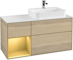 V&B Waschtischunterschrank Finion mit Wandbeleuchtung in Eiche, Breite: 120 cm, Tiefe: 50,1 cm, Höhe: 50,1 cm - Bild 1