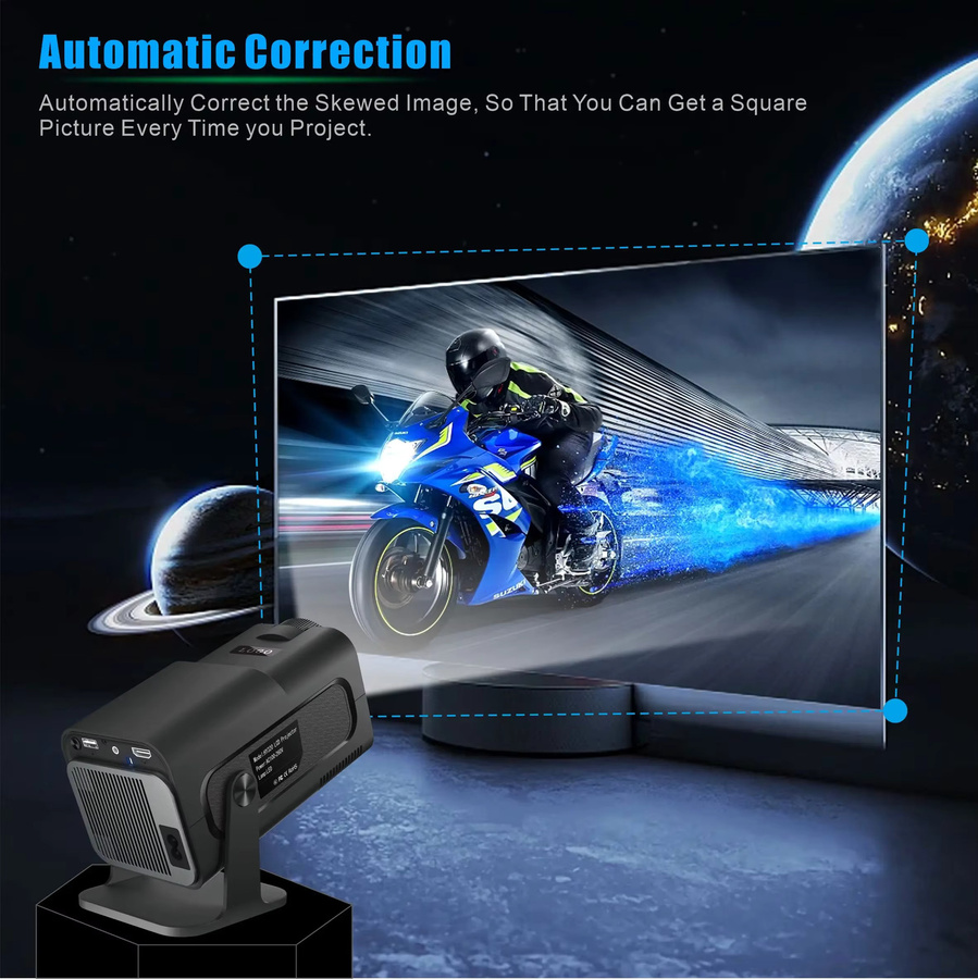 Salange HY320 MINI Android 14.0 Smart Projektor LED Beamer in Schwarz mit 300 ANSI, 720P, 4K Unterstützung und WLAN - Bild 2