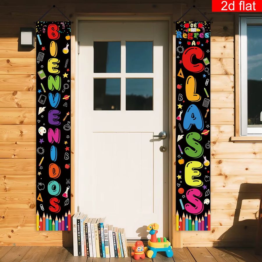 VIKAMA Spanisches Willkommensbanner für den Schulanfang, Mehrfarbiges 2D-Banner zur Klassenzimmerdekoration für Innen- und Außenbereiche, B/H: 180 x 30 cm - Bild 5