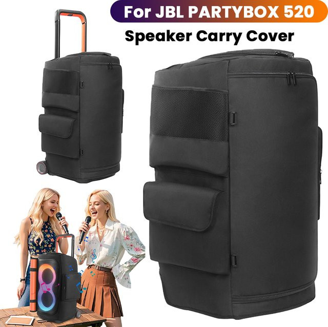 ALLOET Lautsprecher-Tragetasche mit Mikrofonfach für JBL Partybox 520 in Schwarz - Bild 1