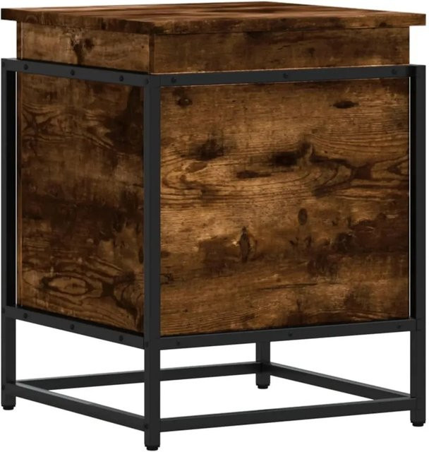vidaXL Aufbewahrungsbox mit Deckel in Räuchereiche, B/T/H: 40 x 40 x 51,5 cm - Bild 1