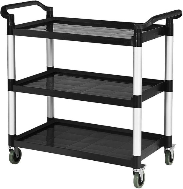 Costway 3-stufiger Servierwagen als Mehrzweckwagen für die Küche in Schwarz mit Rollen - Bild 1