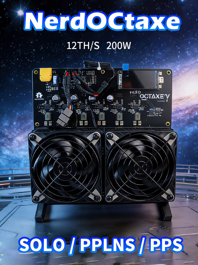 NerdOCTAxe Luftgekühlter Bitcoin-Miner SHA256 Heim-Mini-Mining-Gerät 12TH/s 200W Schwarz - Bild 4