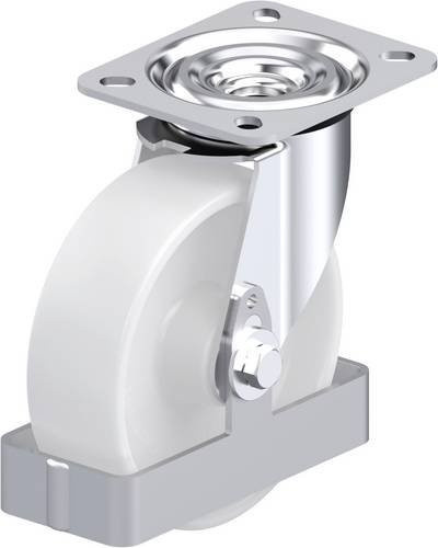 Blickle L-PO 125R-FS Stahlblech-Lenkrolle in Weiß mit 125 mm Rad-Durchmesser und 250 kg Tragfähigkeit - Bild 1